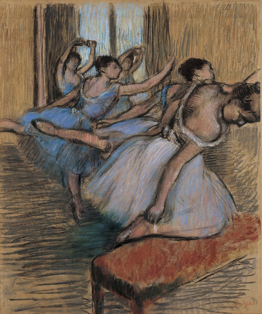 Tancerze, ok. 1900 (pastel i węgiel na papierze) autorstwa Edgar Degas