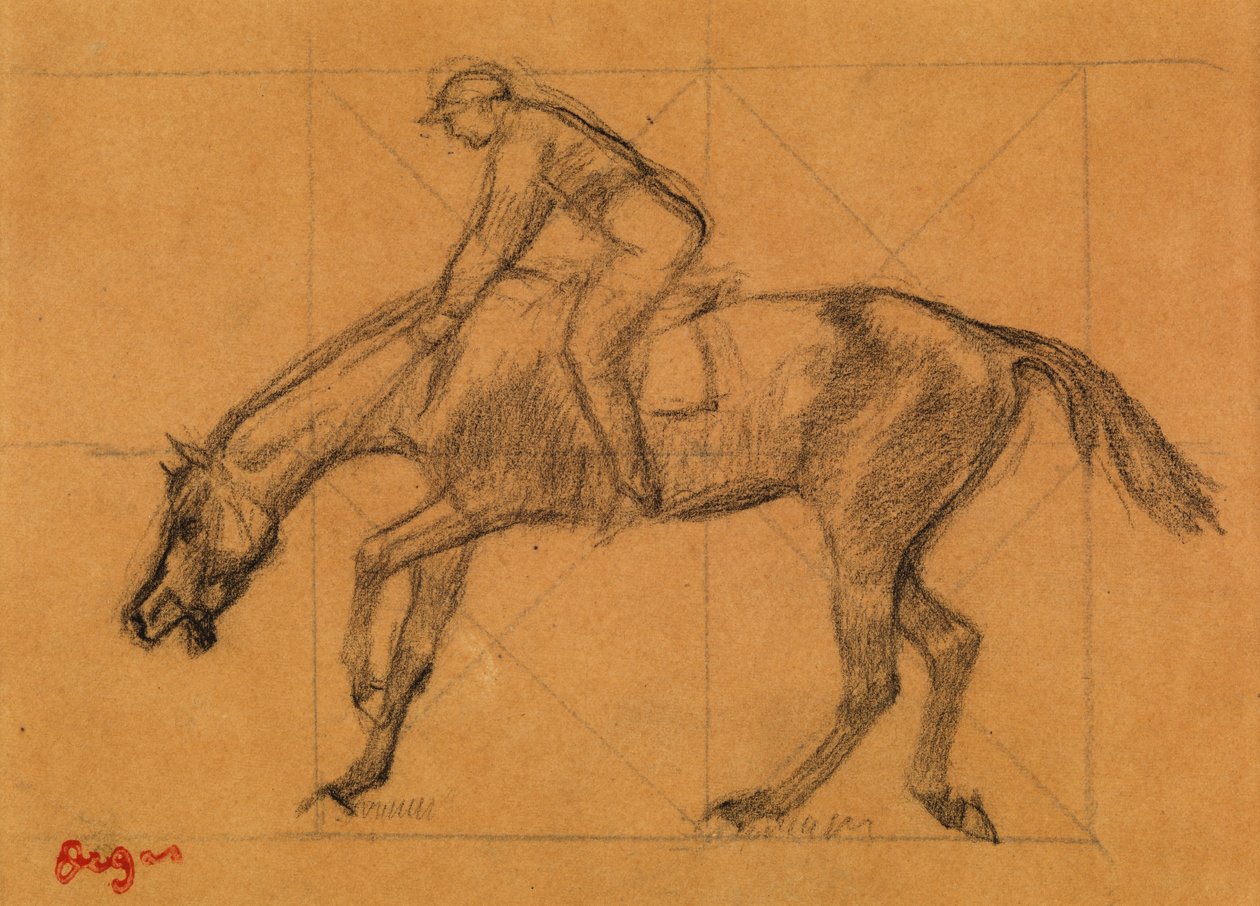 Koniec wyścigu, ok. 1882 r. (kreda na barwionym papierze) autorstwa Edgar Degas