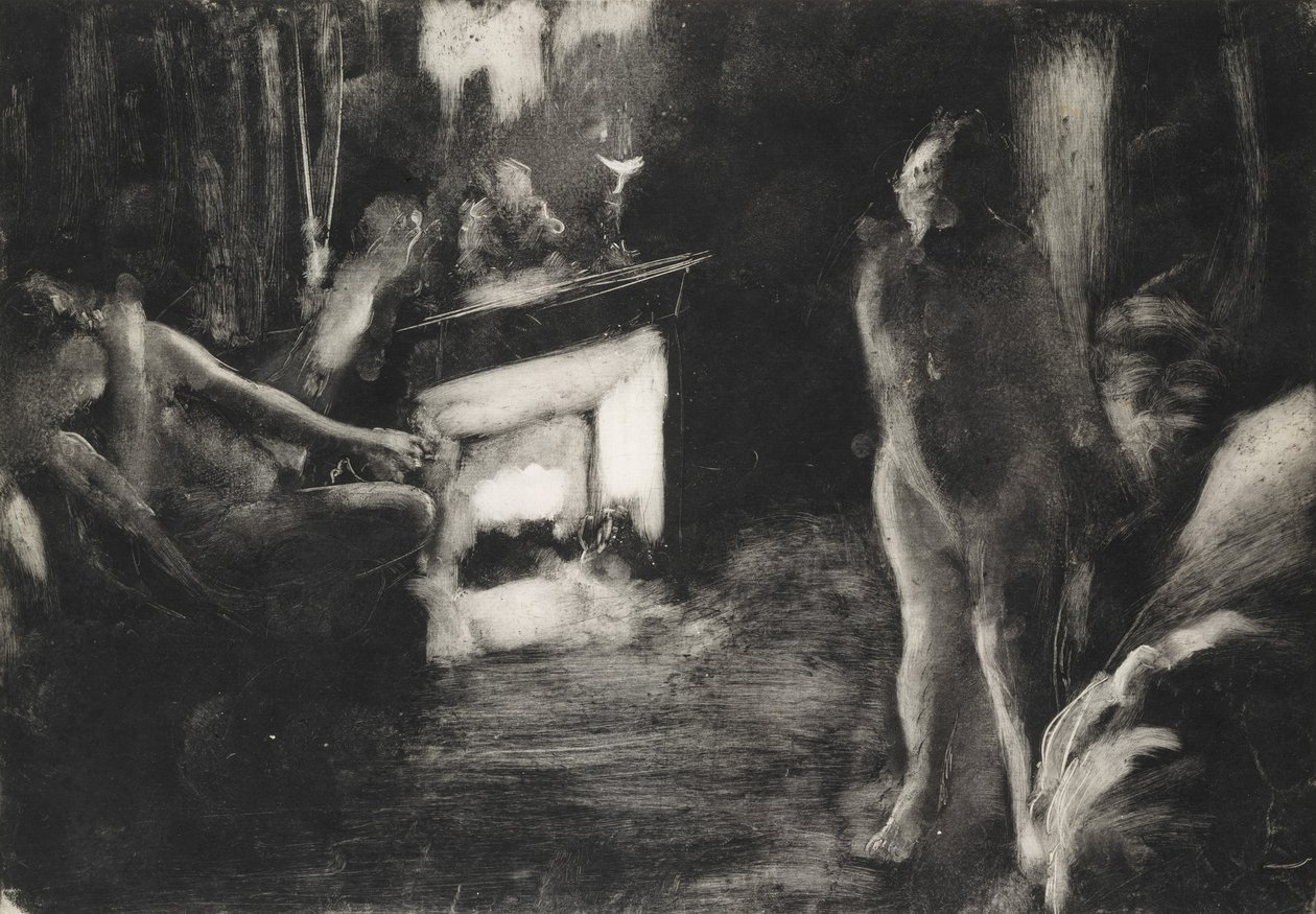Kominek, ca. 1876-77. autorstwa Edgar Degas
