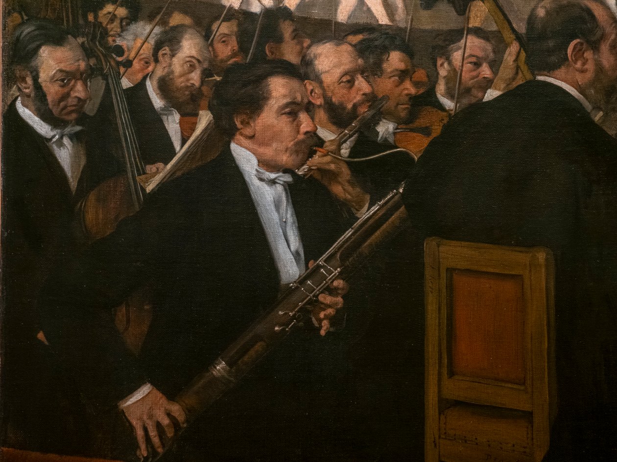 Orkiestra Operowa (szczegół). 1870. Olej na płótnie. autorstwa Edgar Degas