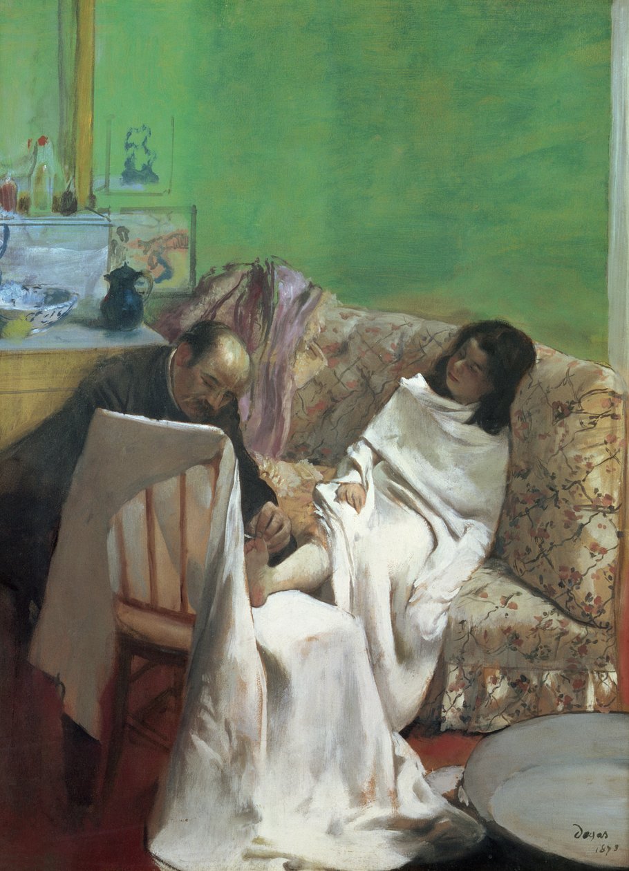 Pedicure, 1873 (olej na papierze położony na płótnie) autorstwa Edgar Degas