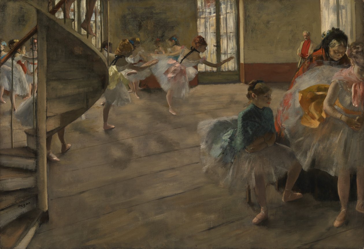 Próba, ok. 1877 (olej na płótnie) autorstwa Edgar Degas