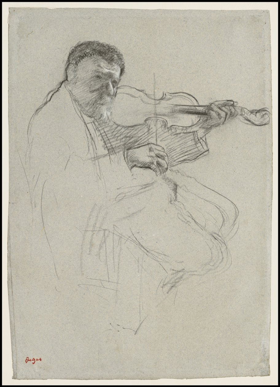 Skrzypek, Studium do „Próby”, ok. 1879 r. autorstwa Edgar Degas