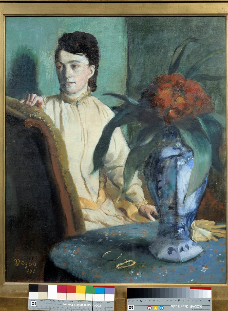 Kobieta ma obraz Potiche Edgara Degasa (1834-1917) autorstwa Edgar Degas