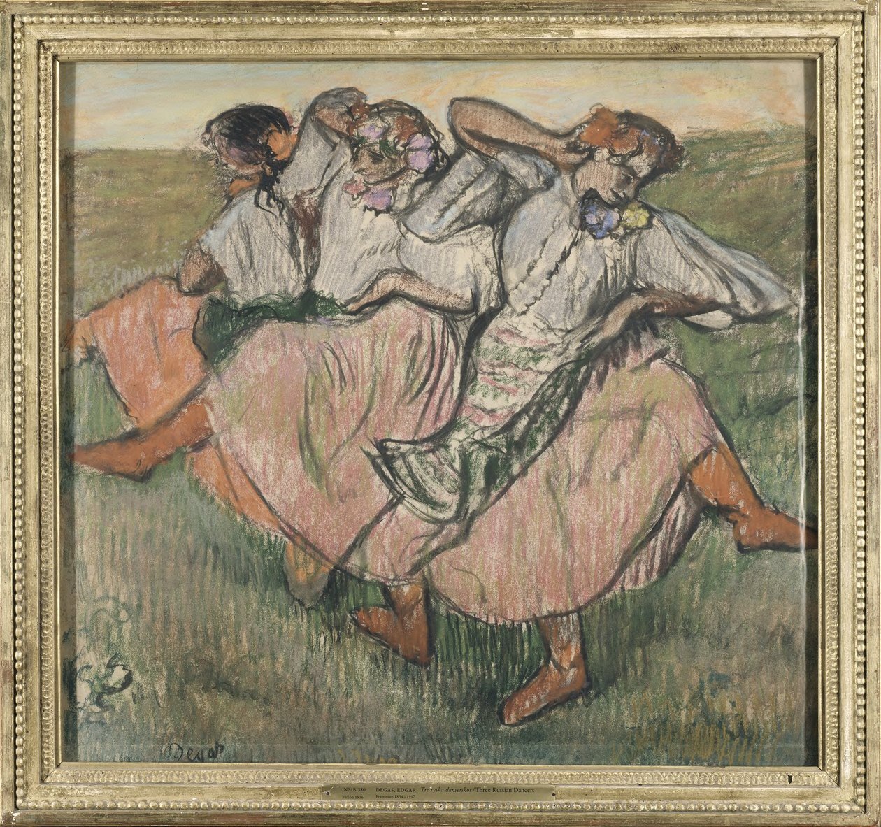 Trzy tancerki w ukraińskich strojach autorstwa Edgar Degas