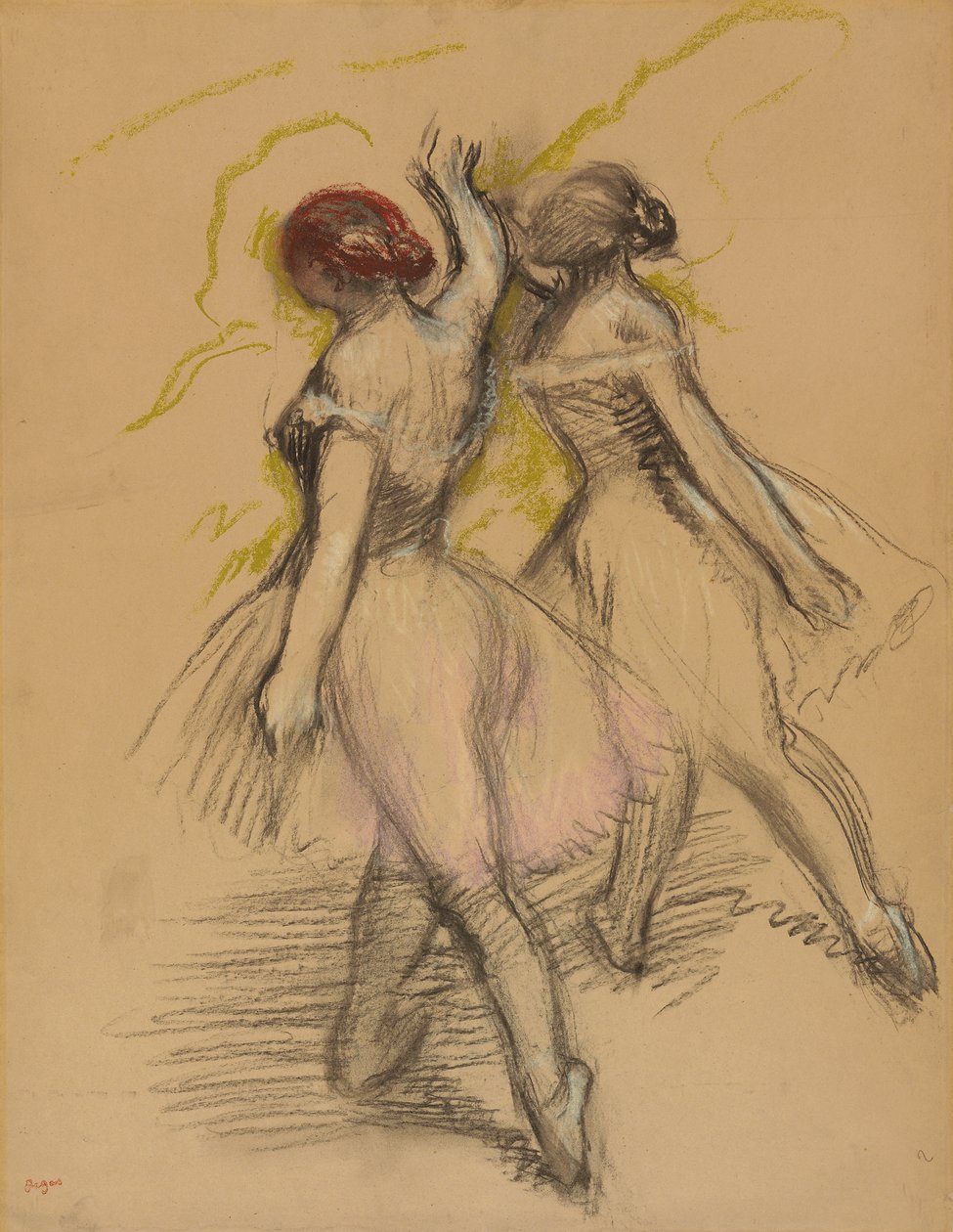 Dwóch tancerzy; Dwie tancerki, ok.1889 autorstwa Edgar Degas