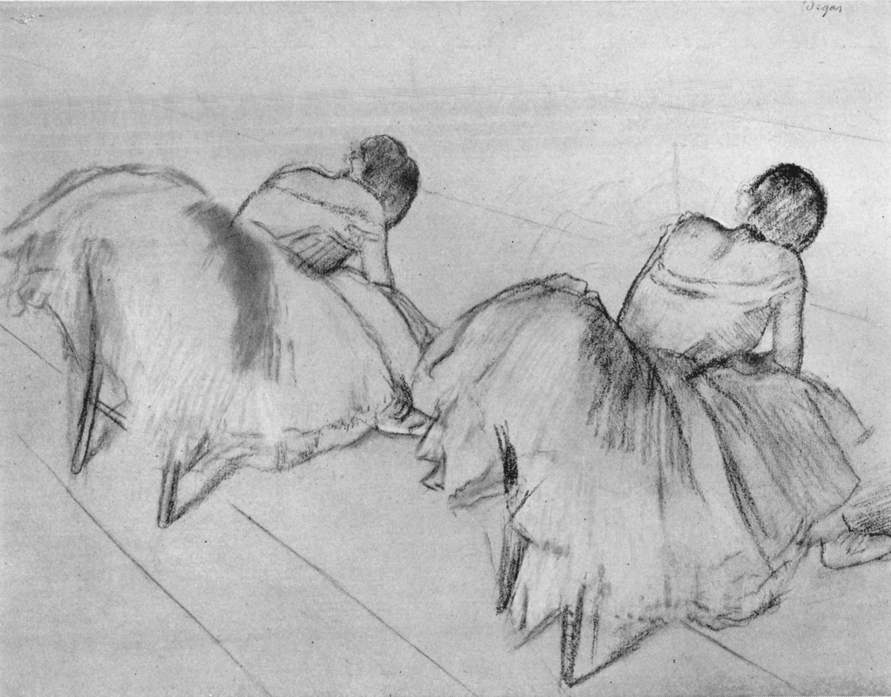 Dwóch tancerzy odpoczywających, XX w. autorstwa Edgar Degas