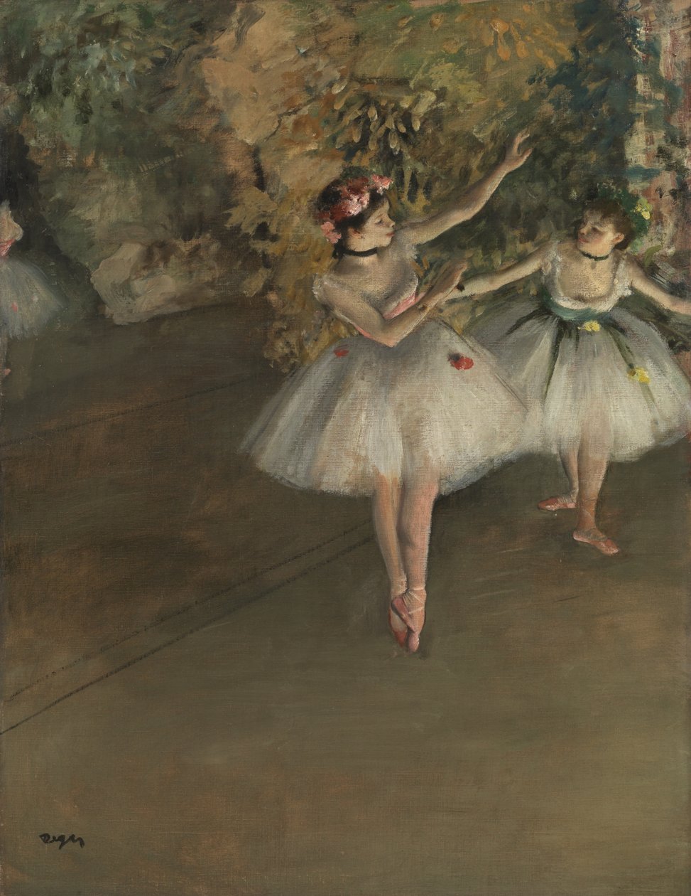 Dwóch tancerzy na scenie, c.1874 autorstwa Edgar Degas