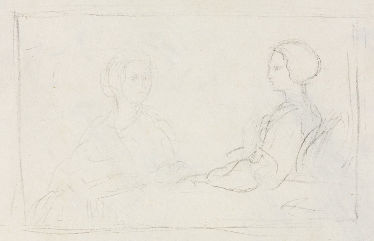 Dwie siedzące kobiety verso, 1856-1860. autorstwa Edgar Degas