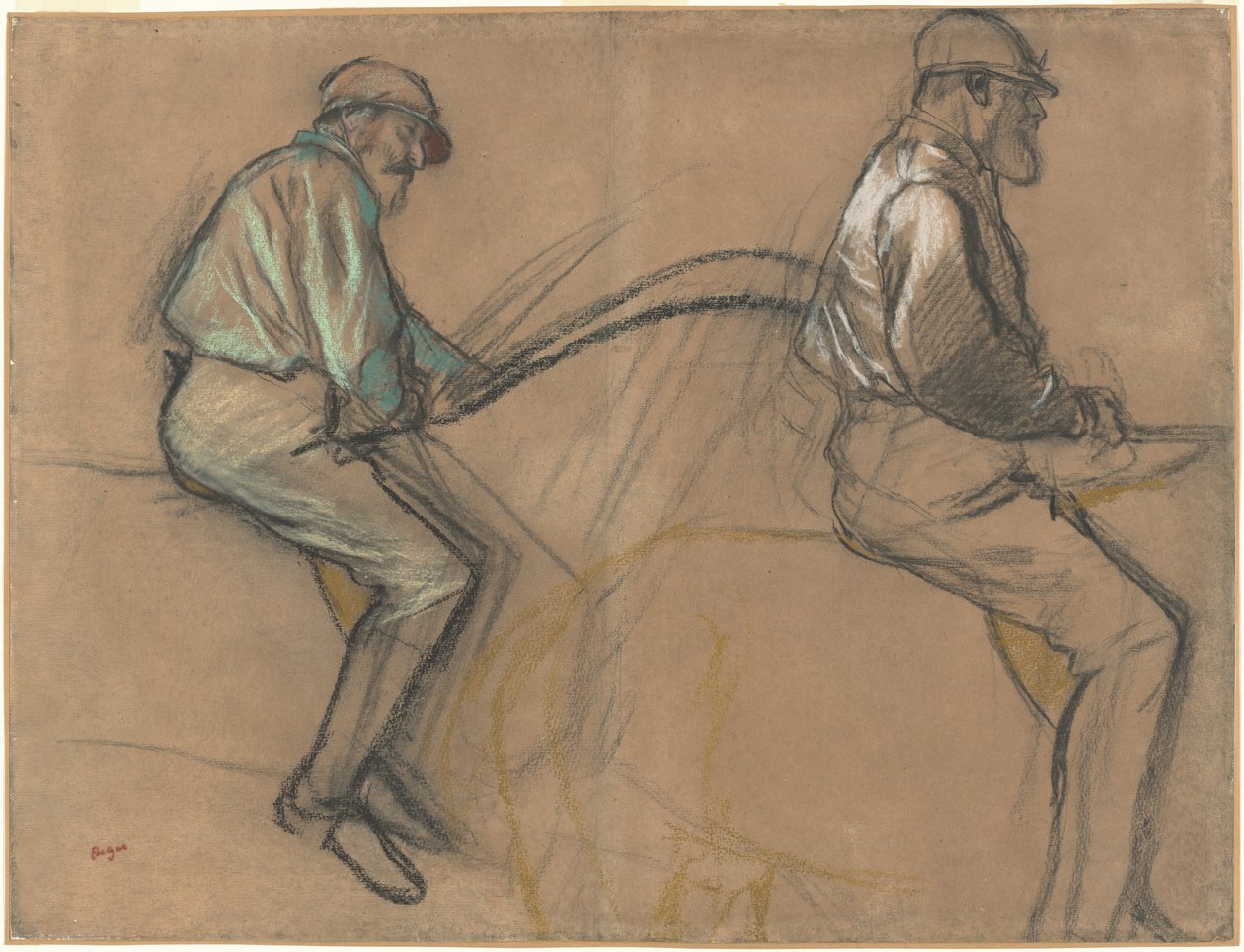 Dwa studia dżokeja autorstwa Edgar Degas