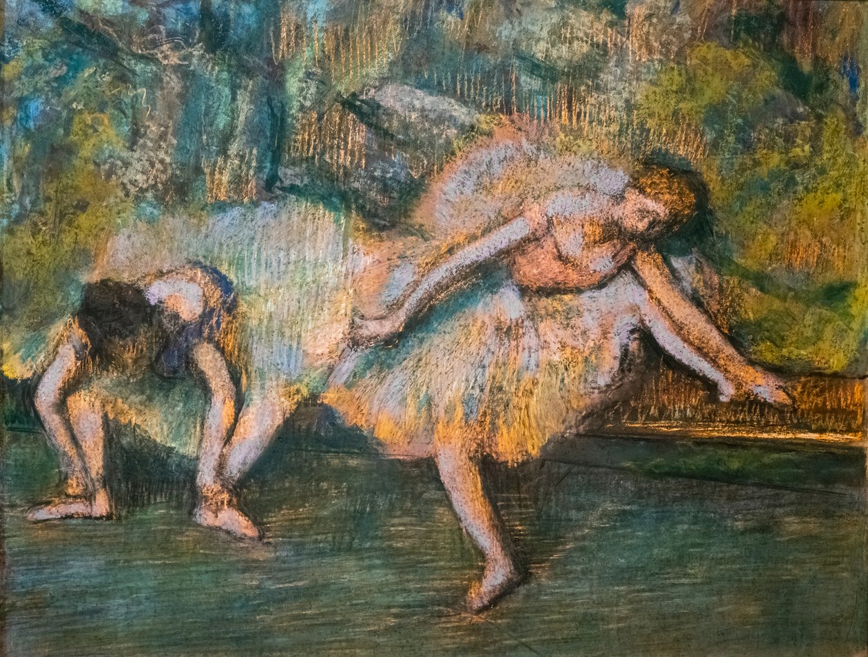 Dwóch tancerzy. Około 1900. Pastel na papierze na tekturze. autorstwa Edgar Degas