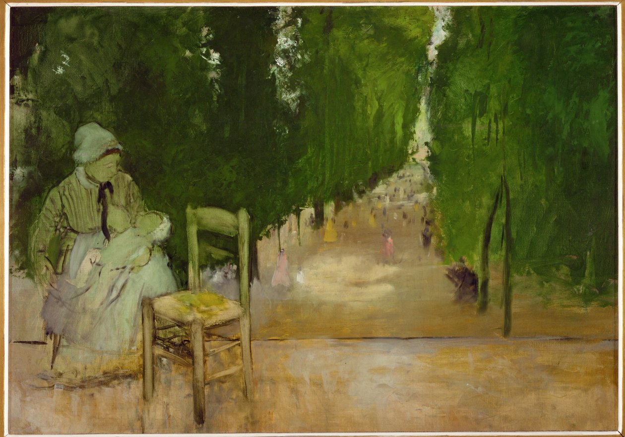 Une nourrice au jardin du Luxembourg (olej na płótnie) autorstwa Edgar Degas