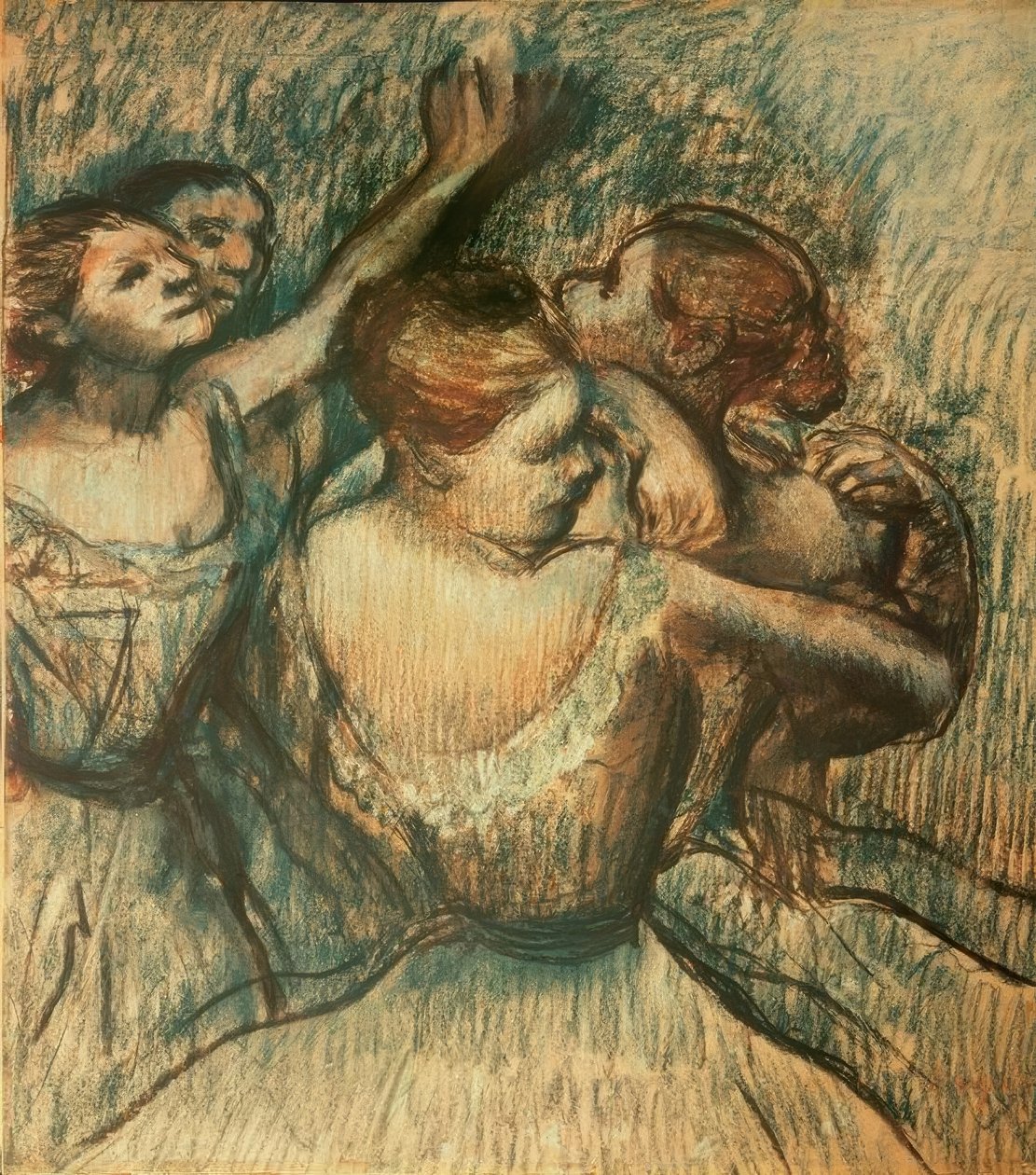 Czterech tancerzy w połowie długości autorstwa Edgar Degas
