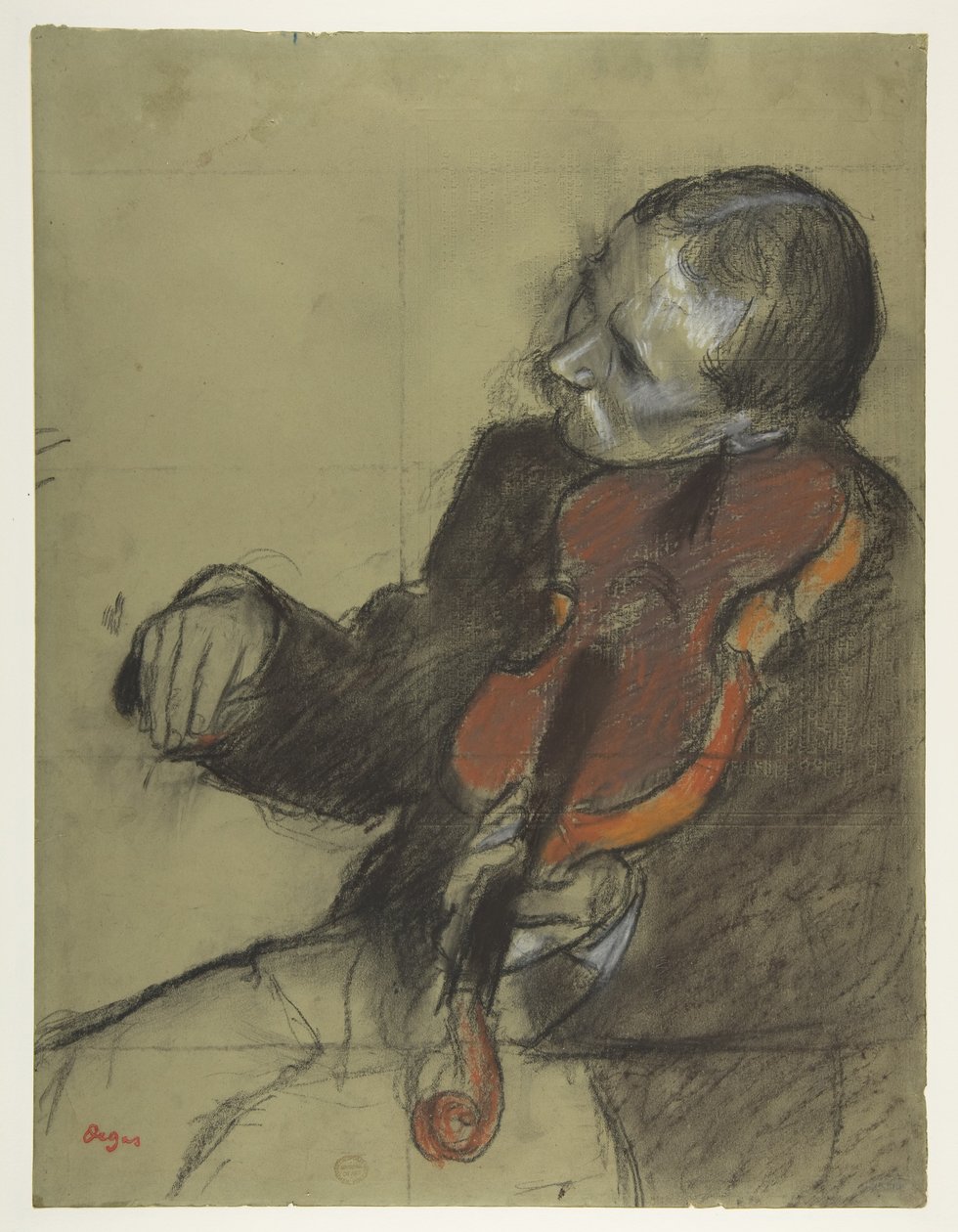 Skrzypek, studium do „Lekcji tańca” autorstwa Edgar Degas
