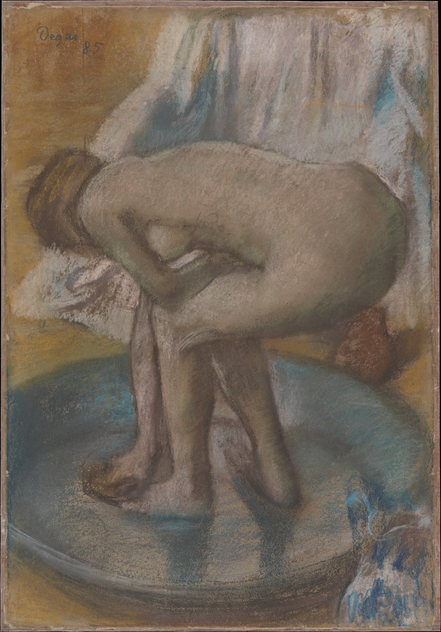 Kąpiąca się kobieta w płytkiej wannie autorstwa Edgar Degas