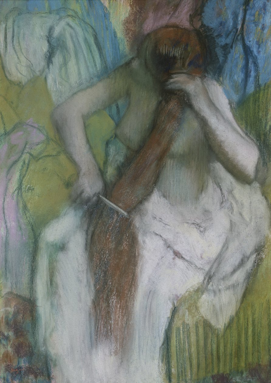 Kobieta czesząca włosy autorstwa Edgar Degas