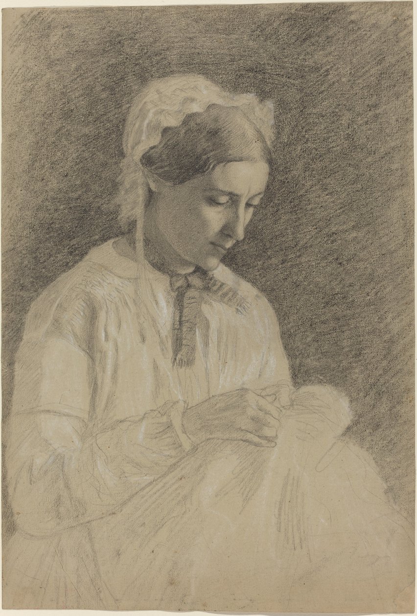 Haftowanie kobiece, 18551860. autorstwa Edgar Degas