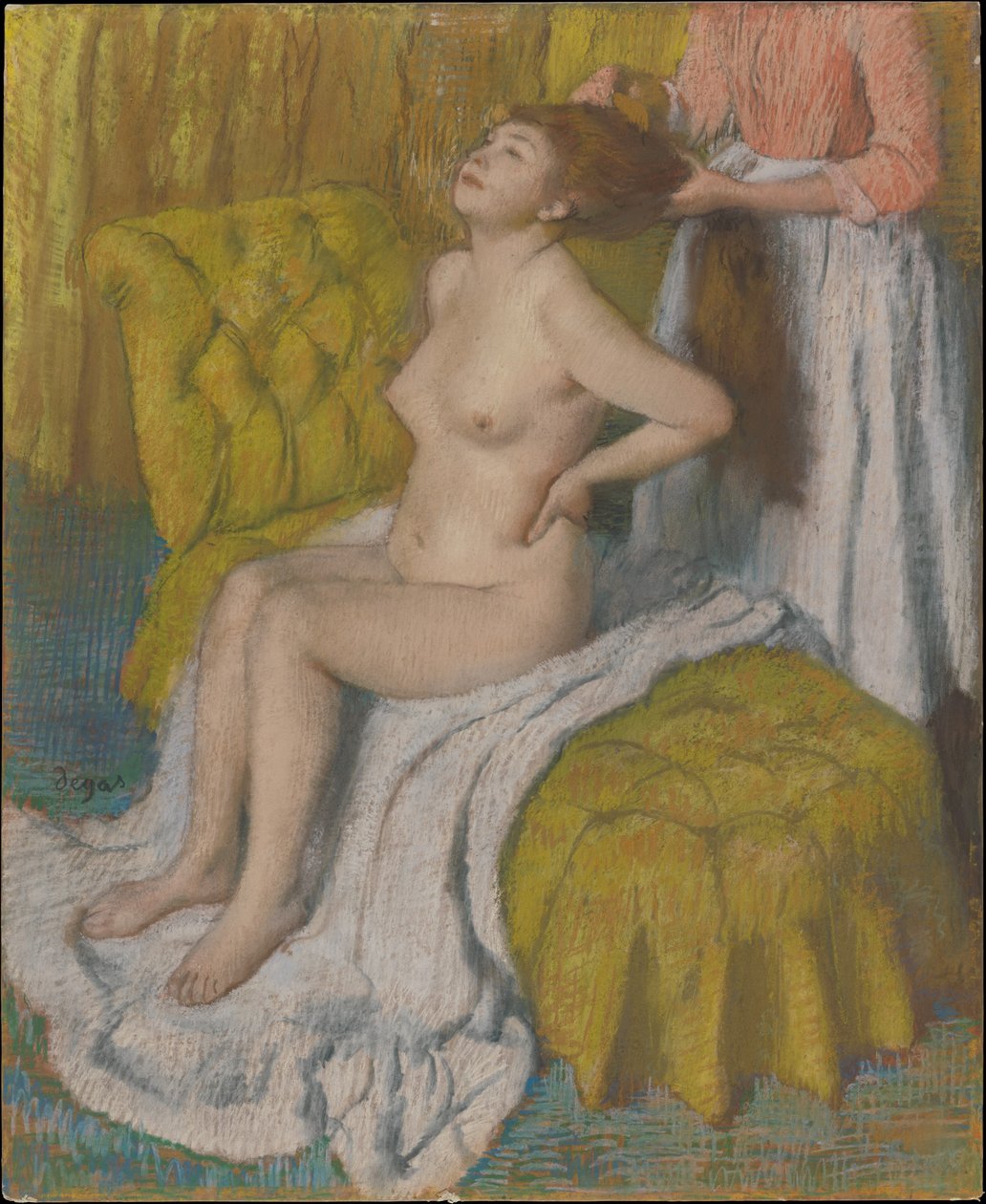 Kobieta, której czesze się włosy autorstwa Edgar Degas