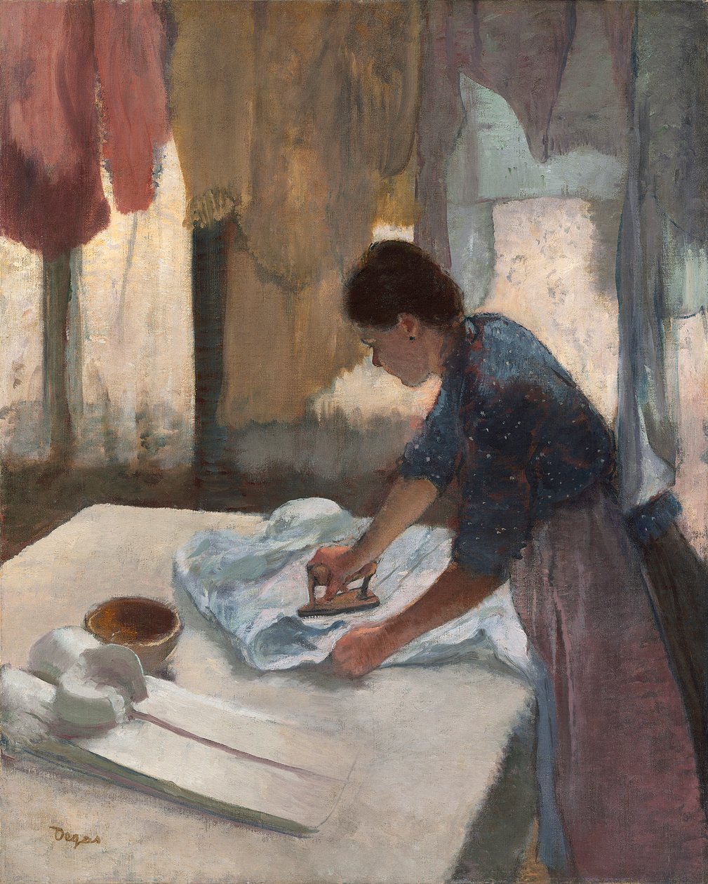 Prasująca kobieta, ok. 1876-87 (olej na płótnie) autorstwa Edgar Degas