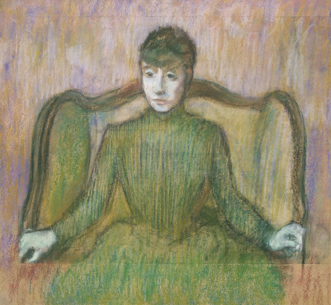 Kobieta siedząca w fotelu, ok. 1864 (pastel) autorstwa Edgar Degas