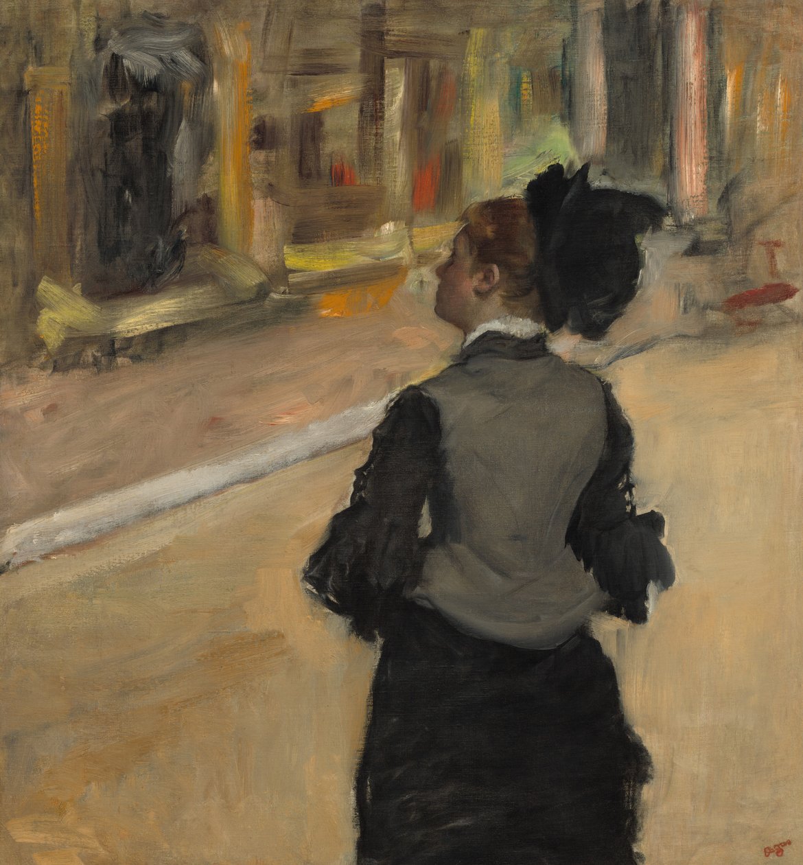 Kobieta widziana z tyłu (wizyta w muzeum) autorstwa Edgar Degas