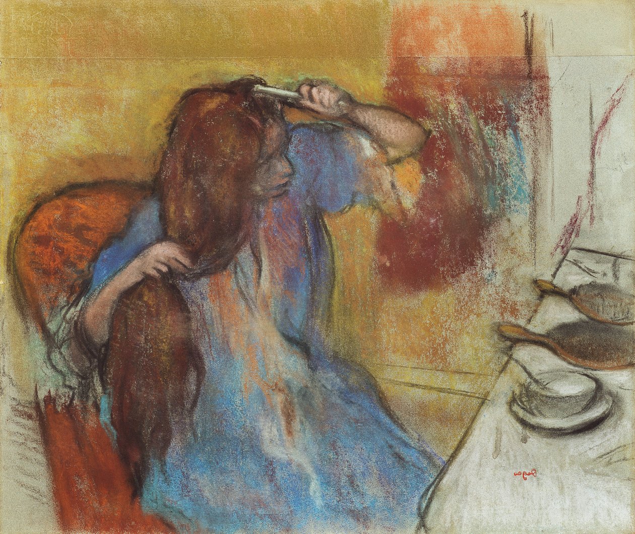 Kobieta w swojej toalecie; Femme a sa Toilette, ok.1889 autorstwa Edgar Degas
