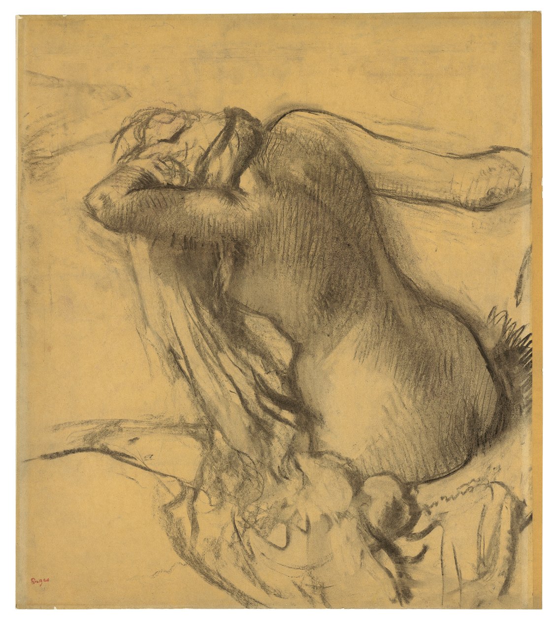 Kobieta susząca włosy, ok. 1890-95 autorstwa Edgar Degas
