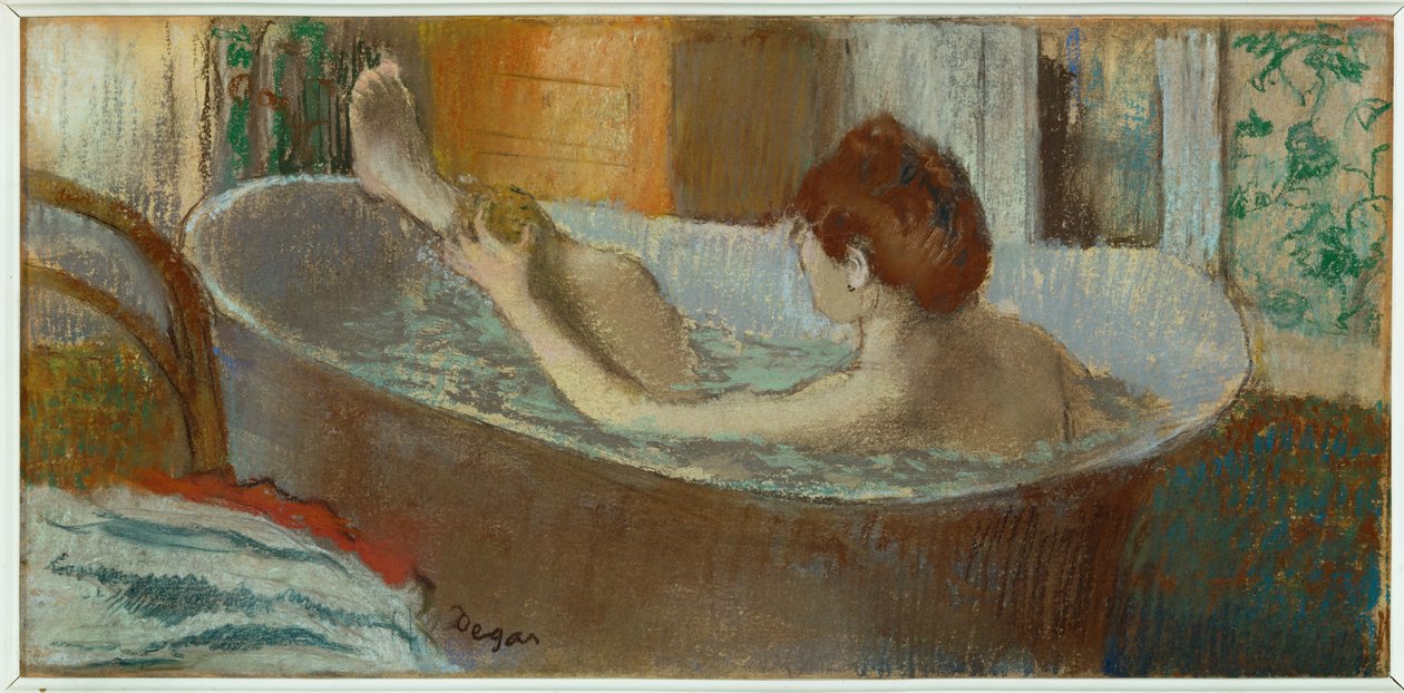 Kobieta w wannie, myjąca nogę autorstwa Edgar Degas