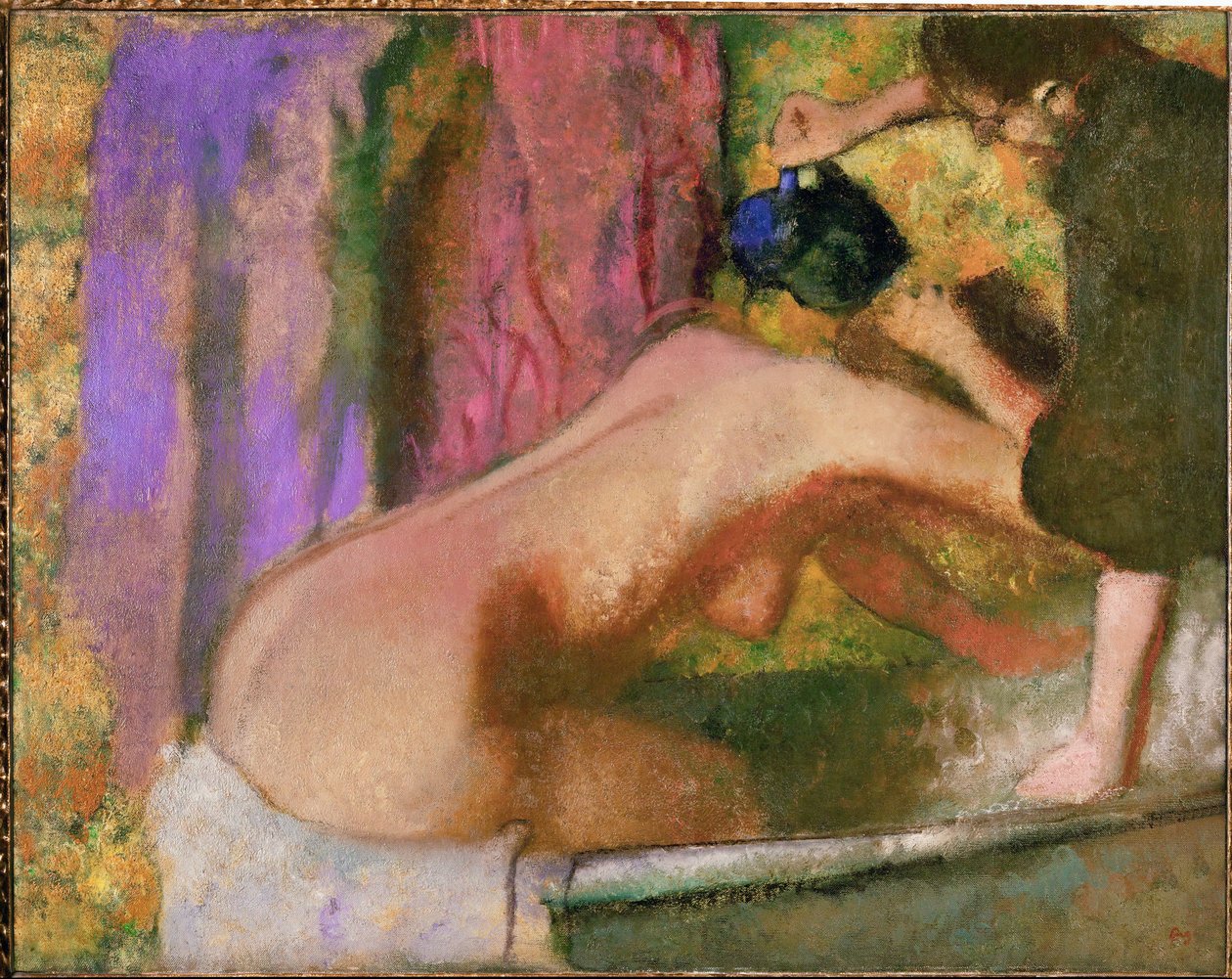 Kobieta w kąpieli (olej na płótnie) autorstwa Edgar Degas