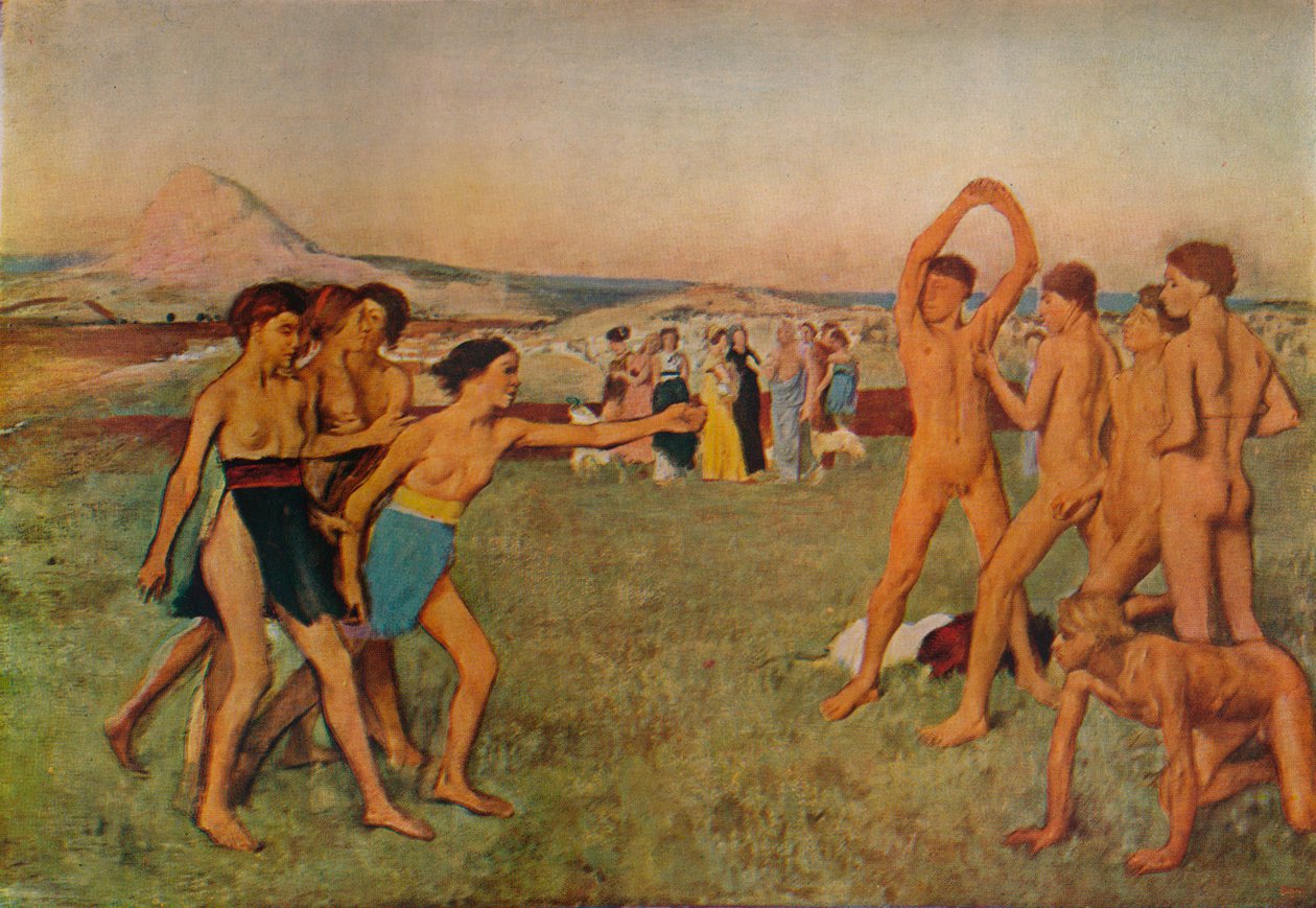 Ćwiczenia młodych Spartan, ok. 1860, 1932 r autorstwa Edgar Degas
