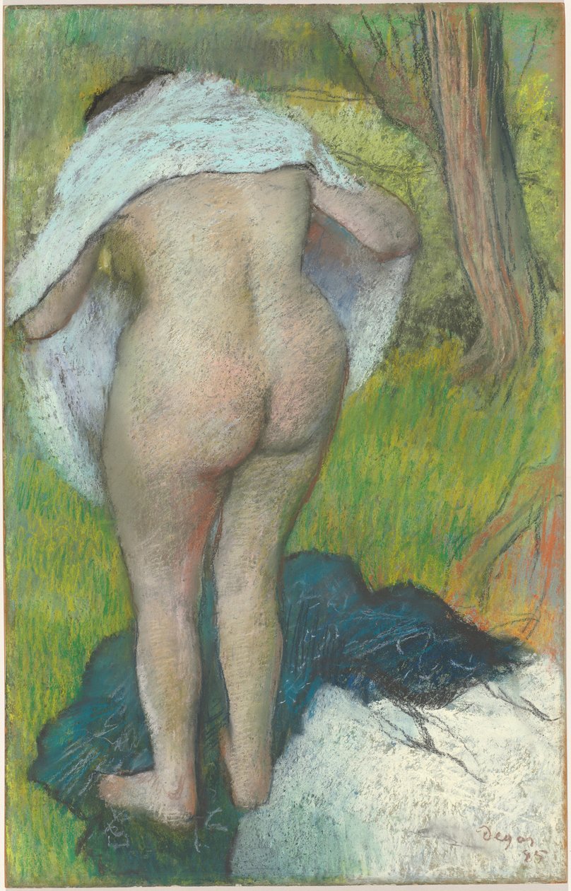Junge Frau beim Ankleiden autorstwa Edgar Degas