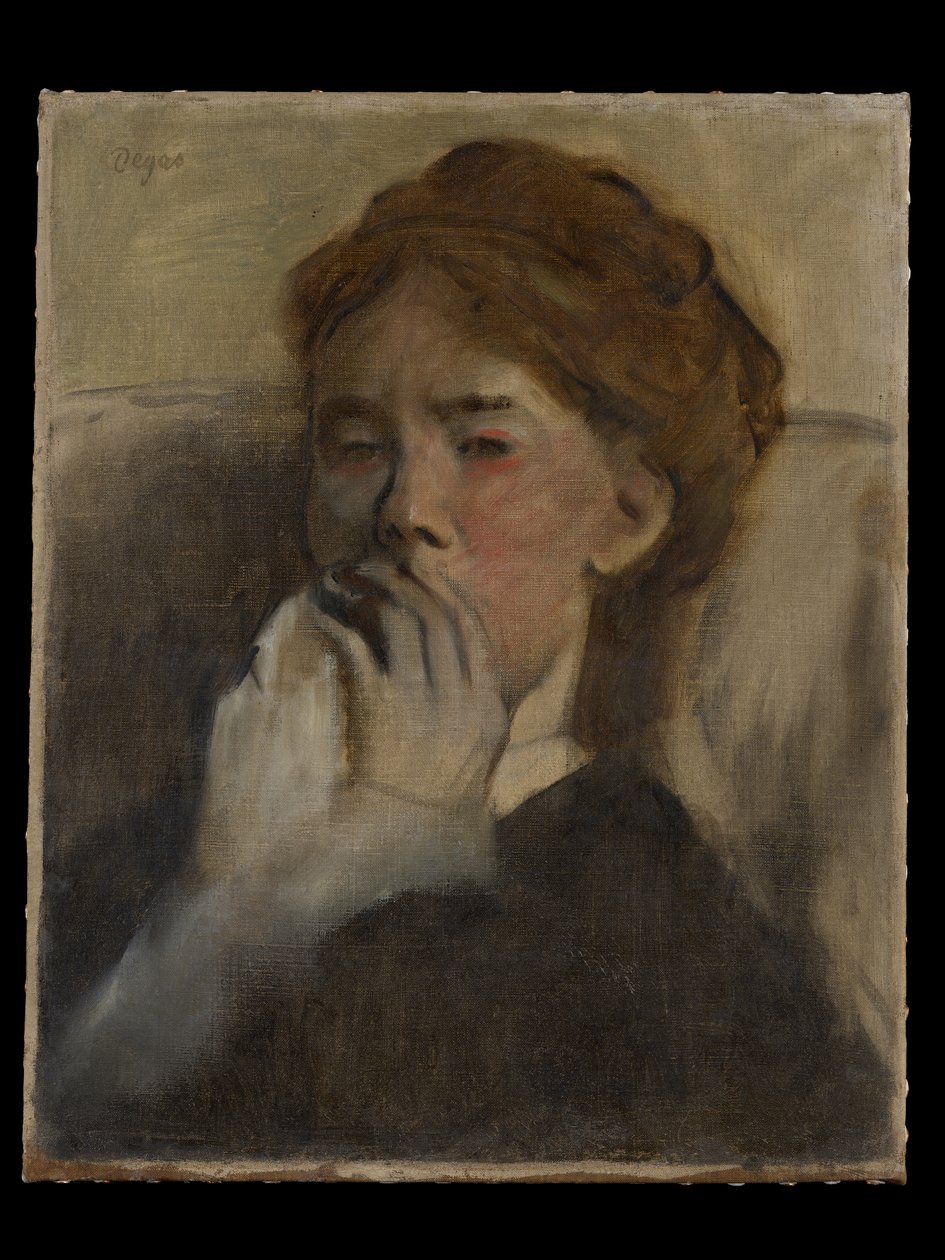 Młoda kobieta z ręką na ustach autorstwa Edgar Degas