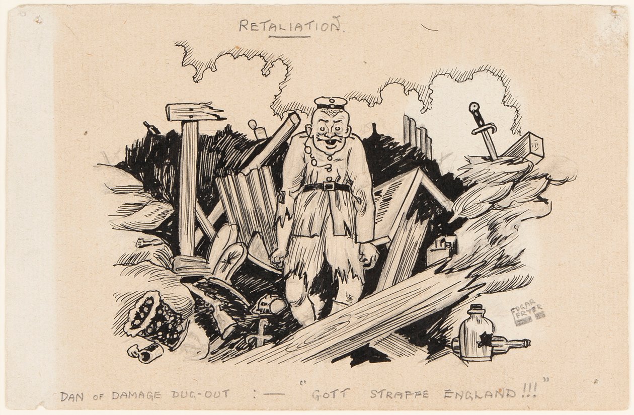 Odwet, Dan of Damage Wykopany: God Strafe England !!!, 1917 autorstwa Edgar Fryer