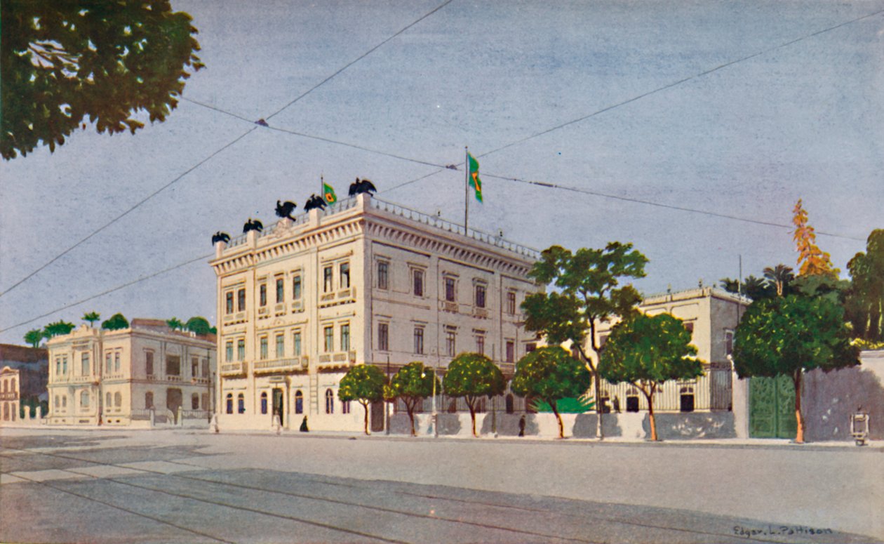 Pałac Cattete – oficjalna rezydencja prezydenta Brazylii, 1914 r. autorstwa Edgar L. Pattison