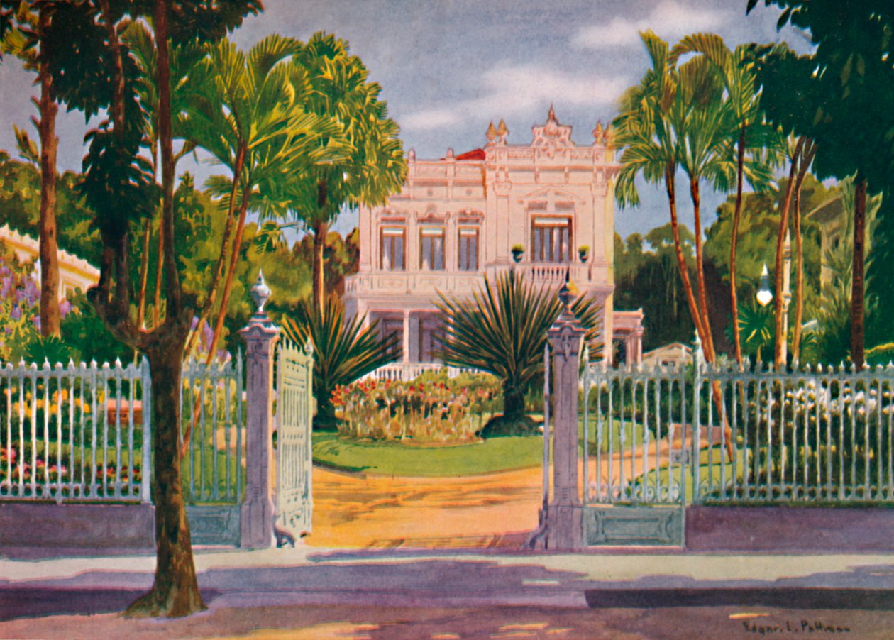 „Rezydencja hrabiego Paula de Frontin, Petropolis”, 1914 autorstwa Edgar L Pattison