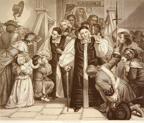 Uwolnienie siedmiu biskupów po procesie w Westminster Hall, 29 czerwca 1688, rycina H.Bourne (rycina) autorstwa Edgar Melville (after) Ward