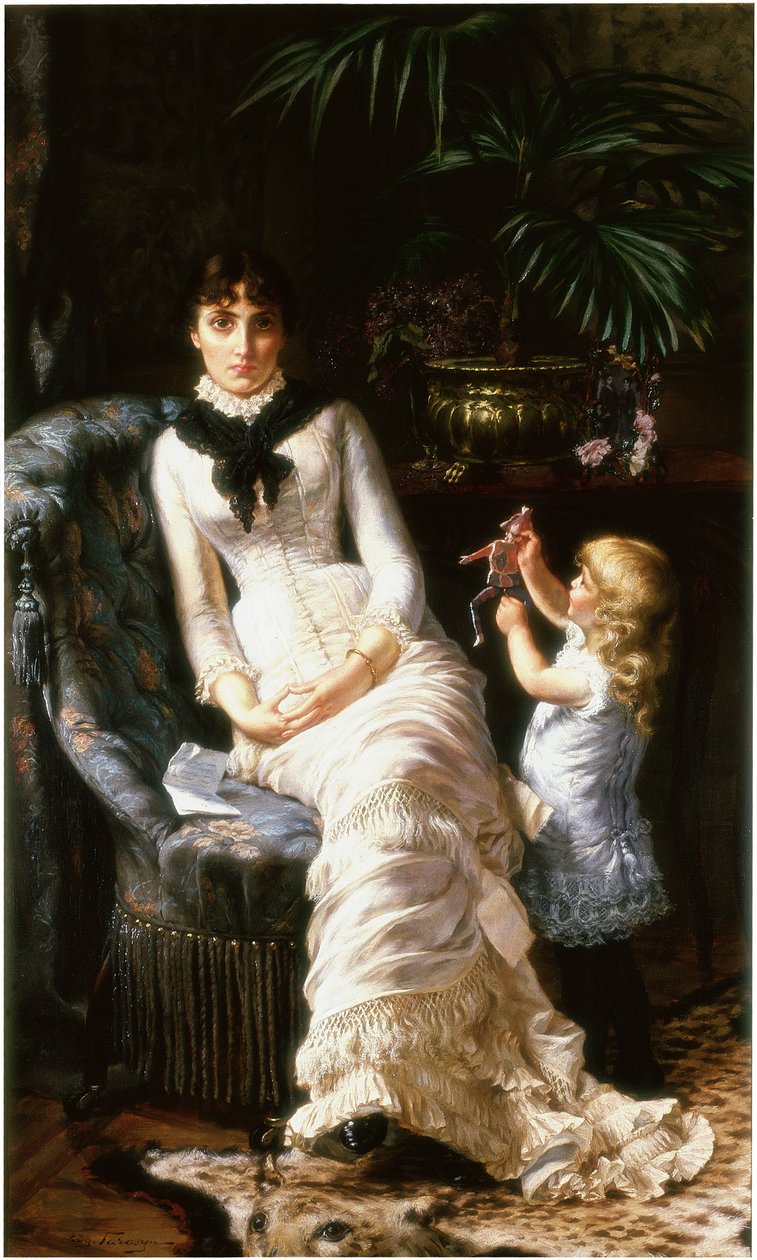Smutne wieści, ok. 1880-1883 autorstwa Edgard Farasyn