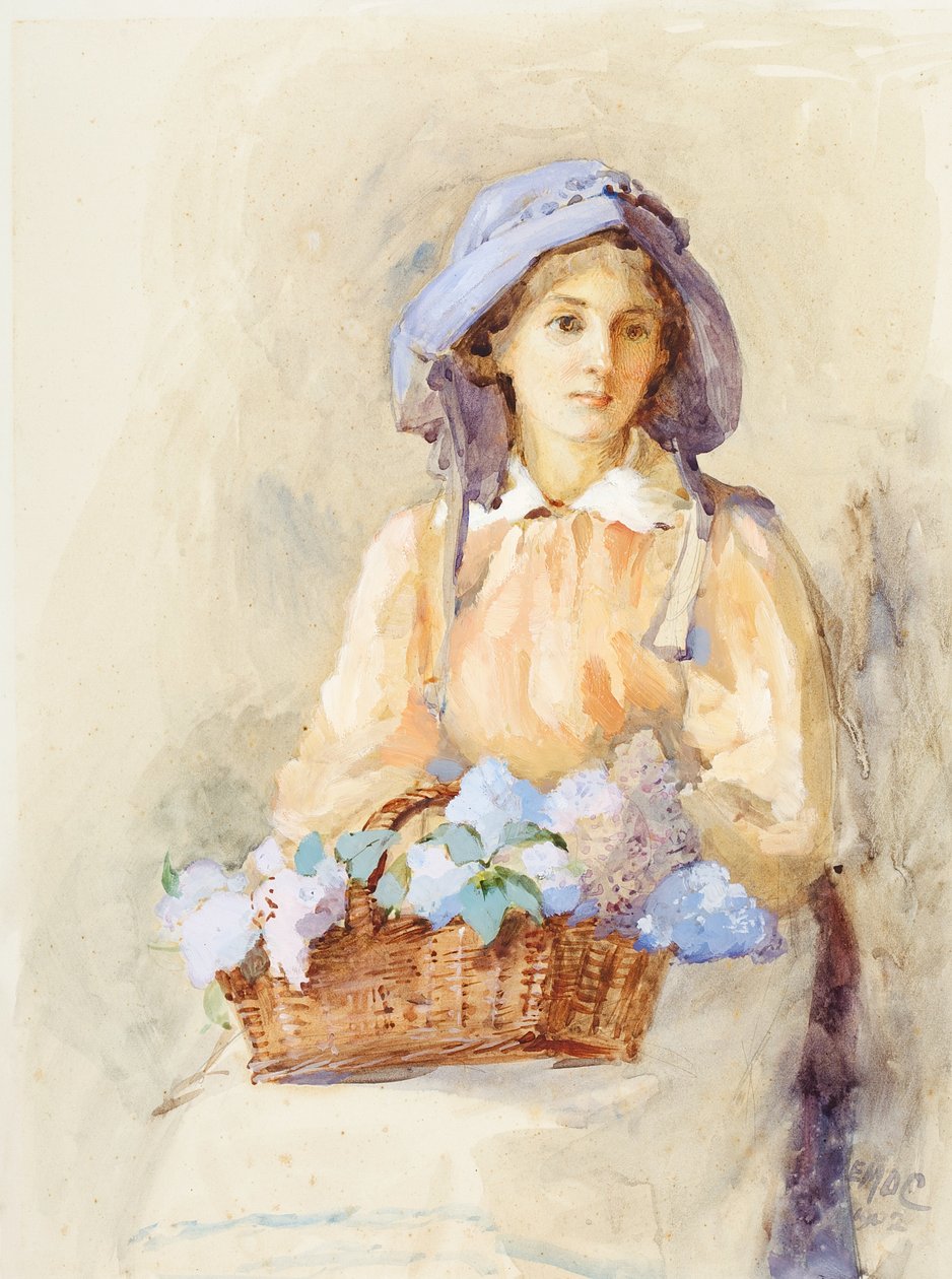 Liliowy kapelusz przeciwsłoneczny, 1902 (wc na papierze) autorstwa Edith Mary Dorothy Collingwood