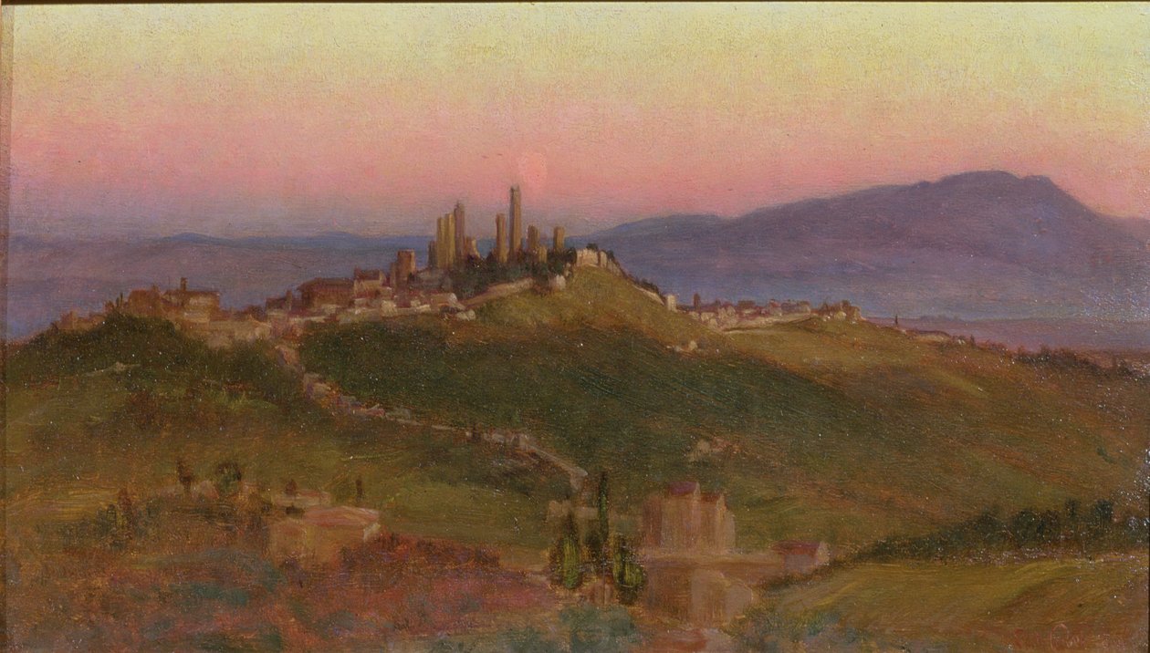 Widok na San Gimignano, 1898 r. autorstwa Edith Ridley Corbet