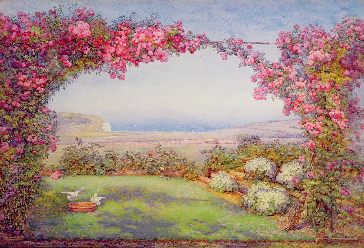 Ogród z łukiem różanym autorstwa Edith Helena Adie