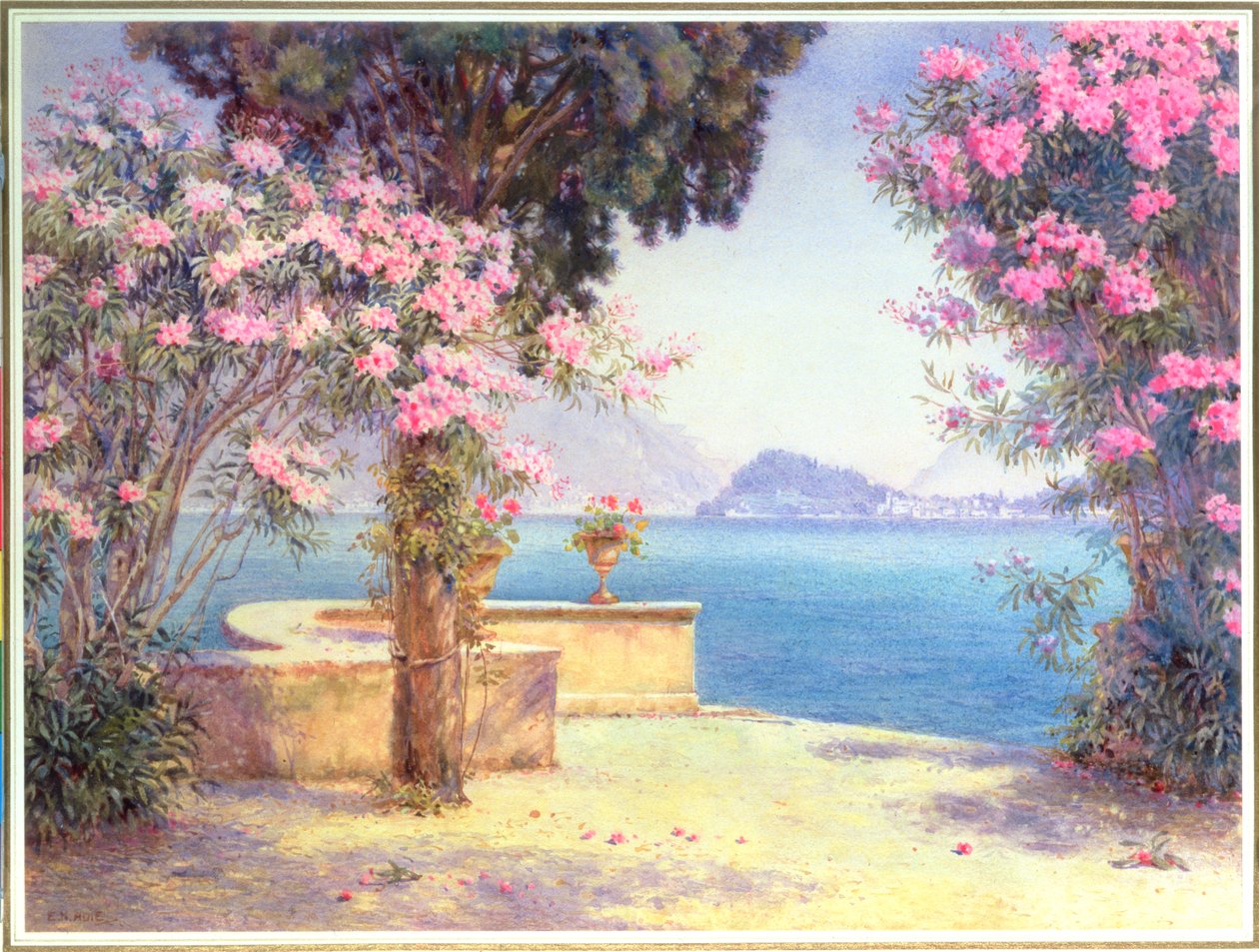 Bellagio, z ogrodu Grand Hotelu, Menaggio autorstwa Edith Helena Adie