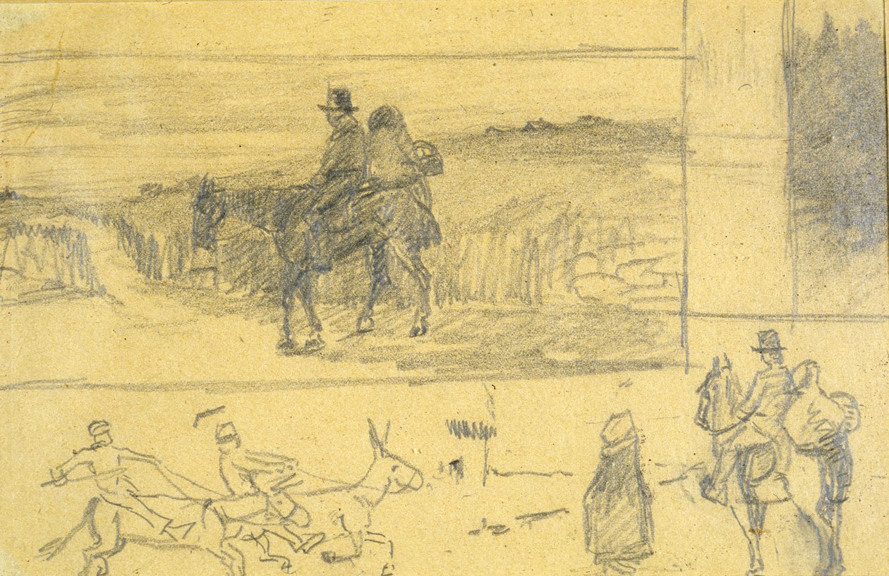 Irlandzki wózek (ołówek na papierze) autorstwa Edith Oenone Anna Somerville