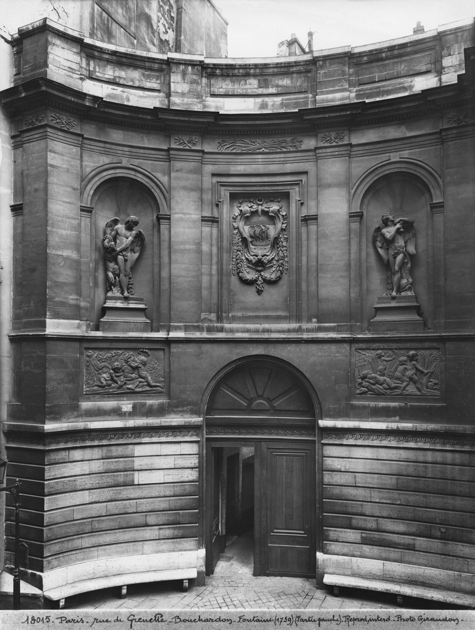 Widok Fontanny Czterech Pór Roku, część lewa, rue de Grenelle, 1739-46 (szczegół) (patrz też 346093, 346094, 346095, 346097) autorstwa Edmé Bouchardon