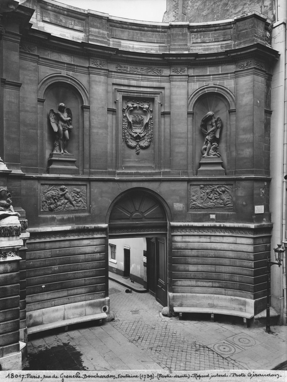 Widok Fontanny Czterech Pór Roku, część prawa, rue de Grenelle, 1739-46 (szczegół) (patrz też 346093, 346094, 346096, 346097) autorstwa Edmé Bouchardon