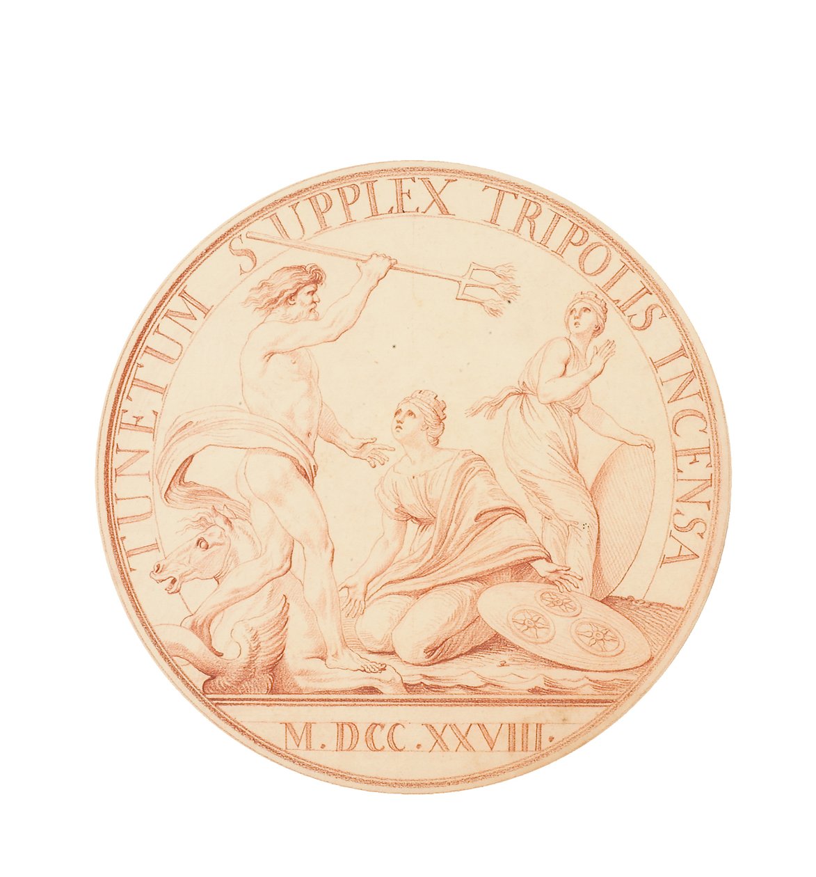 Bombardowanie Trypolisu i podporządkowanie się tej regencji i algierskiej, 1728 autorstwa Edmé Bouchardon