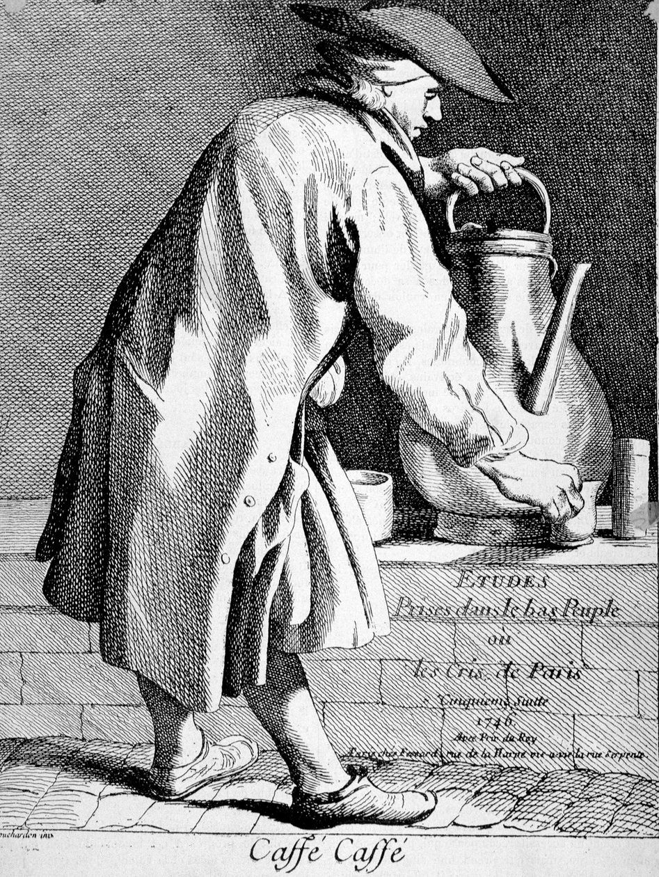 Sprzedawca kawy - rysunek Bouchardona autorstwa Edmé Bouchardon