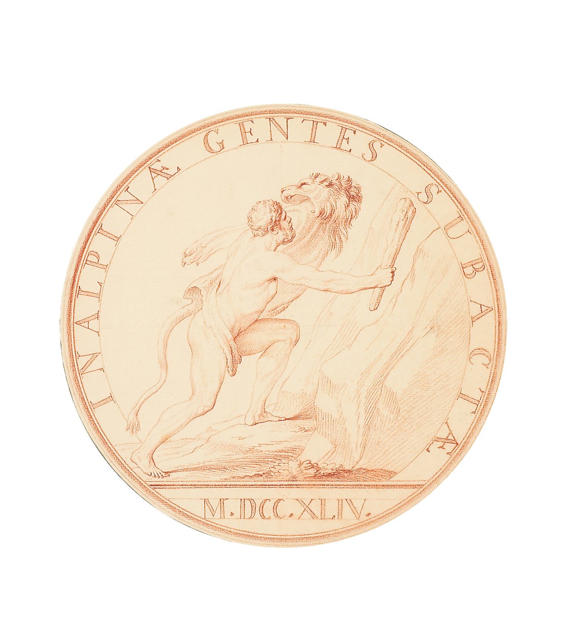 Herkules uzbrojony w maczugę przed przekroczeniem Alp, 1744 autorstwa Edmé Bouchardon