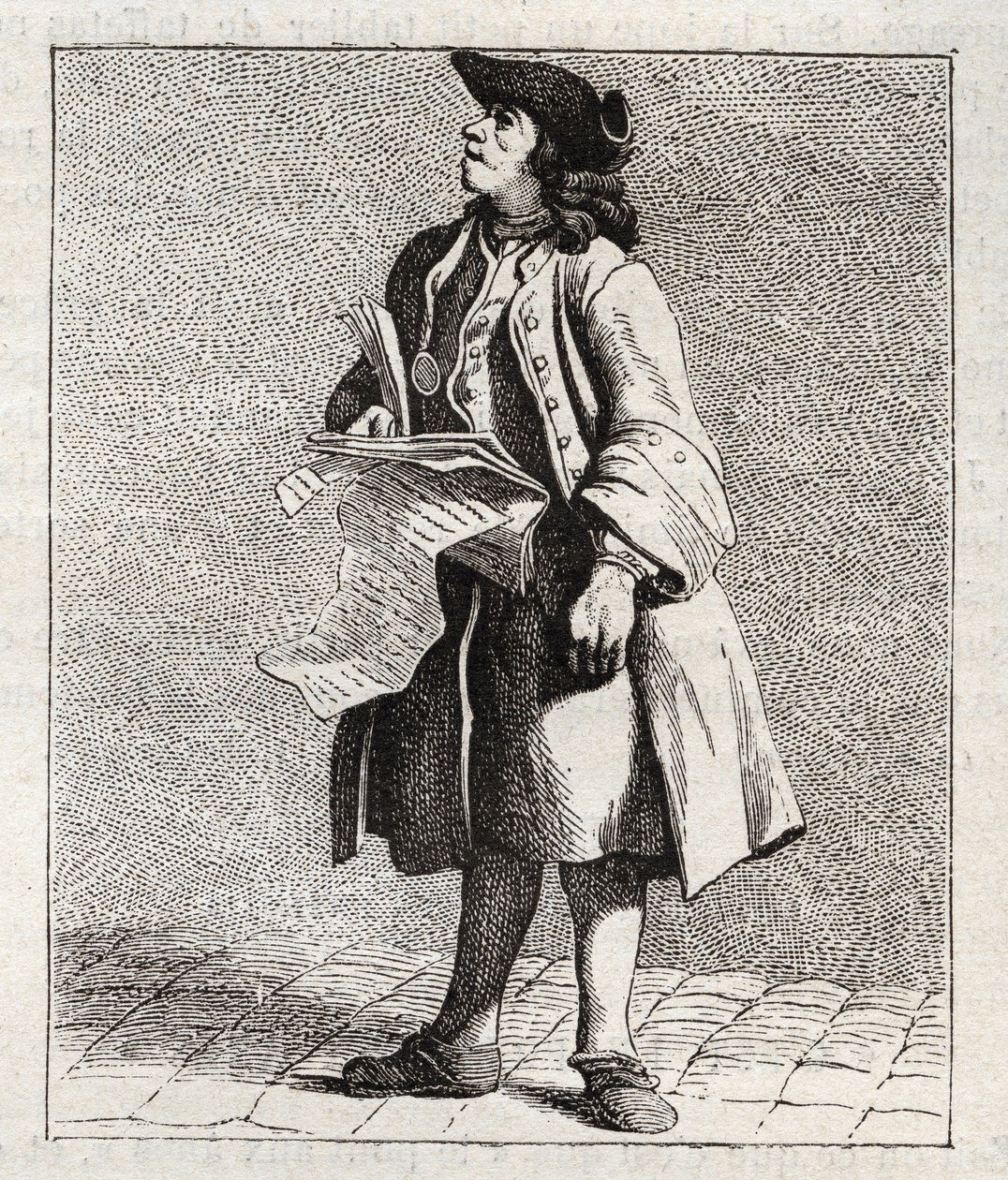 Krzyknik zwycięzców liczb (Loto) - Petity metier de Paris (Studia z niższego Ludu, czyli Kryzys Paryża) - rycina Edme Bouchardon (1698-1762) autorstwa Edmé Bouchardon