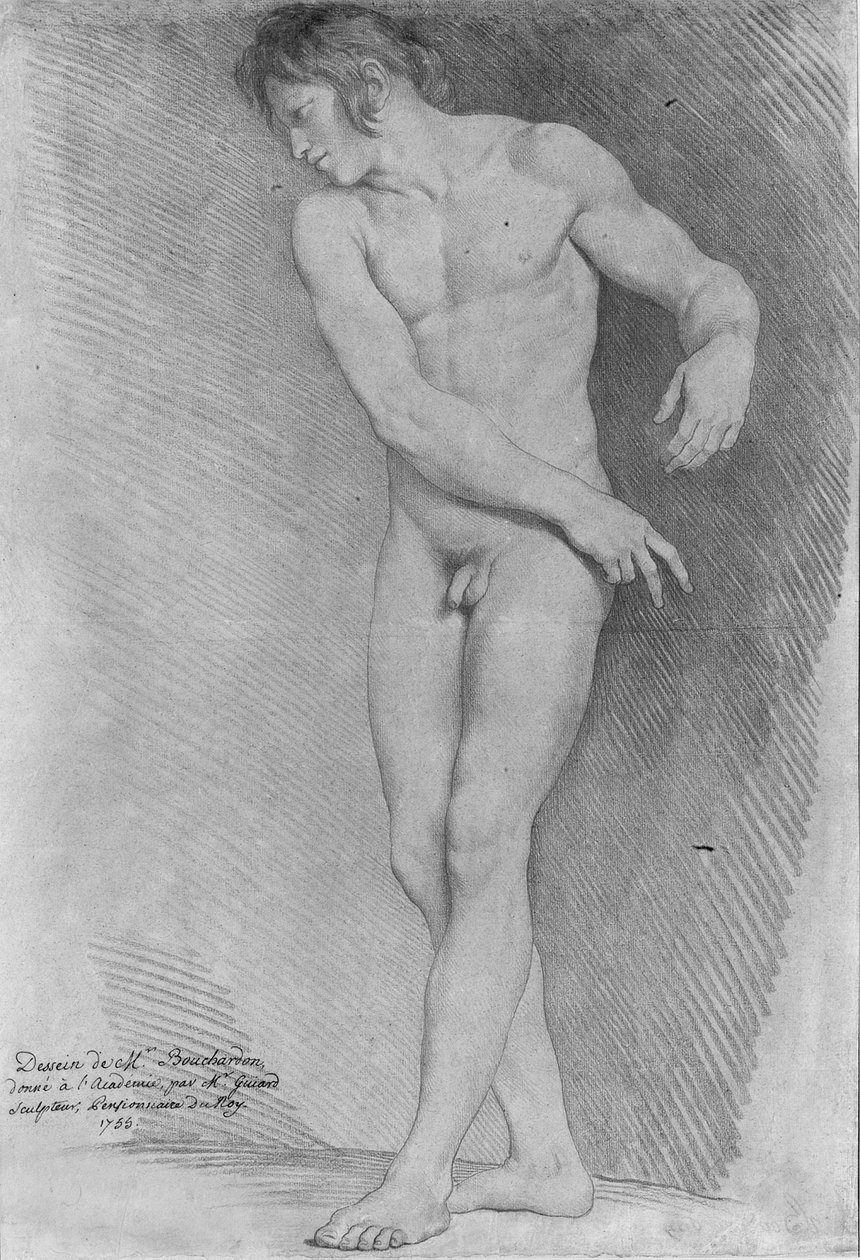 Akt patrzący w lewo, 1755 autorstwa Edmé Bouchardon