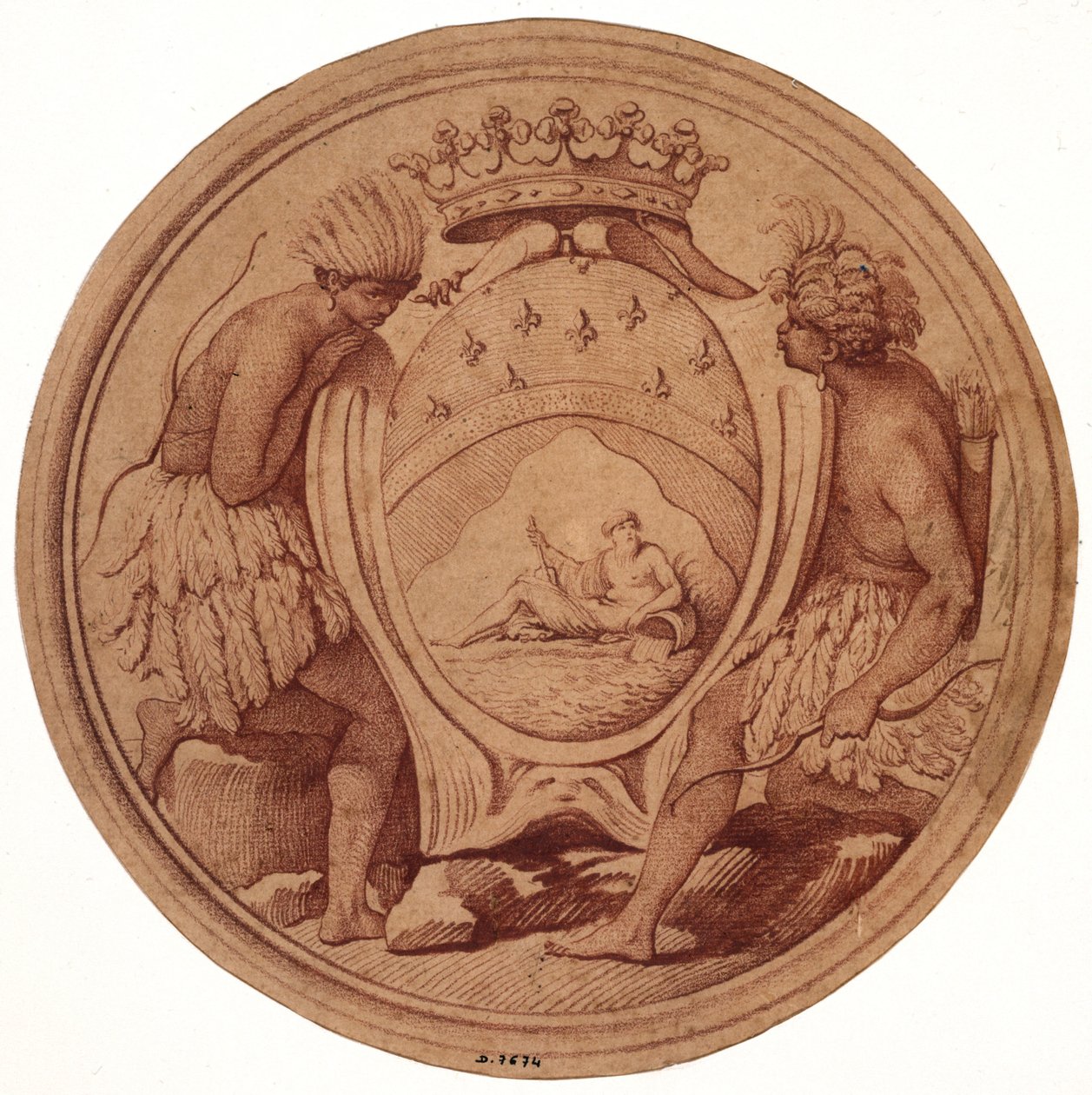 Entwurf für eine Medaille für die Compagnie des Indes autorstwa Edmé Bouchardon